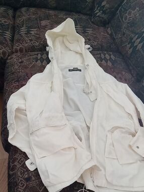 Banana Republic Off-White Hooded Field Jacket